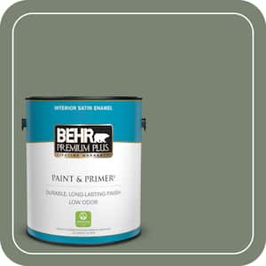 1 gal. #ICC-77 Sage Green Satin Enamel Low Odor Interior Paint & Primer