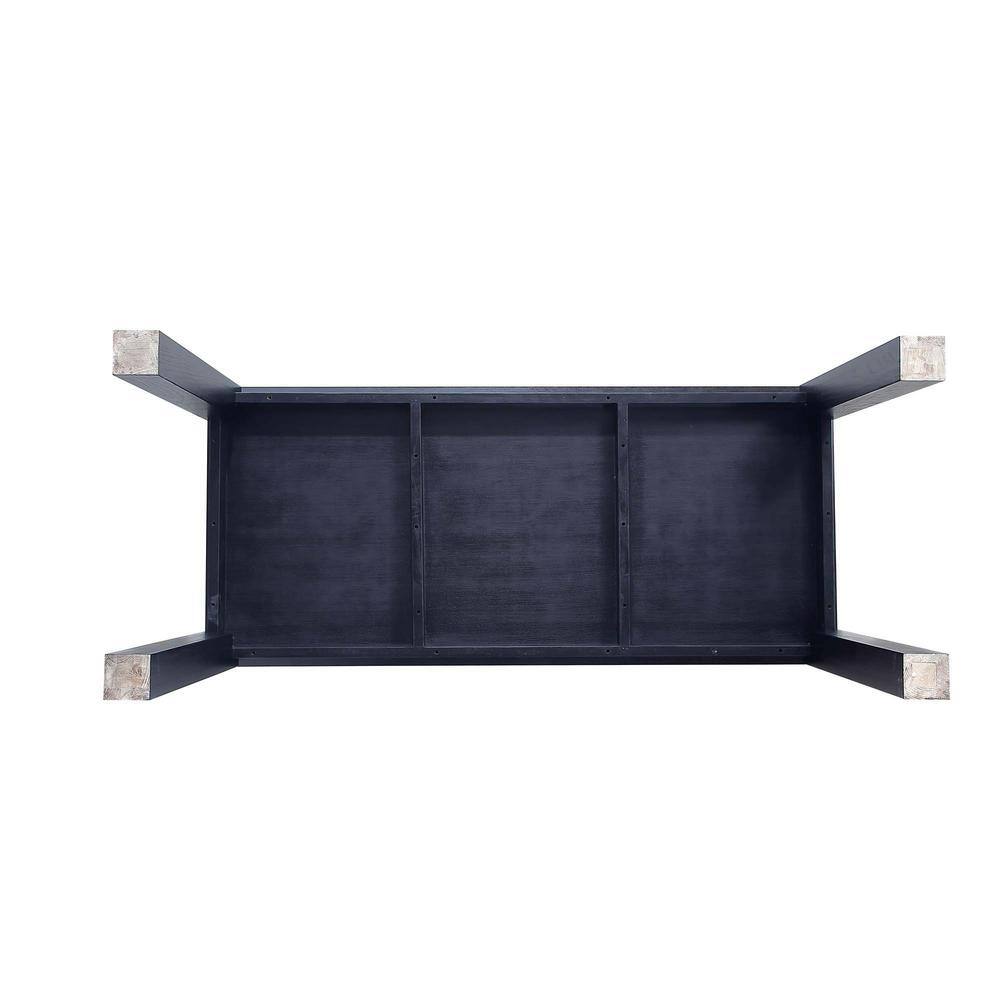 Ash Wood Black Rectangular Dining Set with Cane Chairs