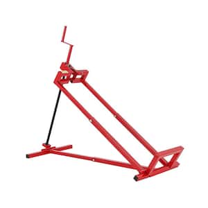 Lawn Mower Lift for Riding Tractors, 800 lbs. Capacity Lawn Tractor Lifter, Lawn Tractor 45° Tilt Adjustable, Red