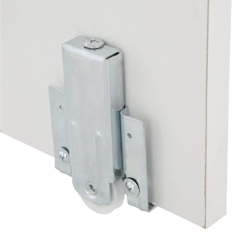 96 in. x 80 in. Primed MDF Sliding Closet Door with Chrome Trim