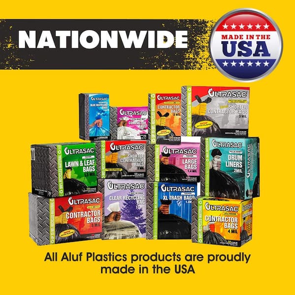 Aluf Plastics 45 Gallon 2.3 MIL Black Trash Bags - 40 x 46 - Pack of 100  - For Contractor, Industrial, & Commercial NY48XXX - The Home Depot