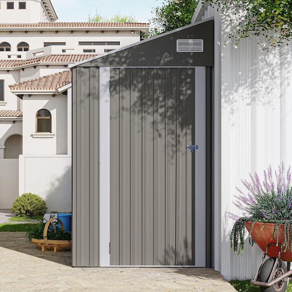 Noble House Alaric 4 ft. W x 8 ft. D Dark Gray Metal Patio Outdoor