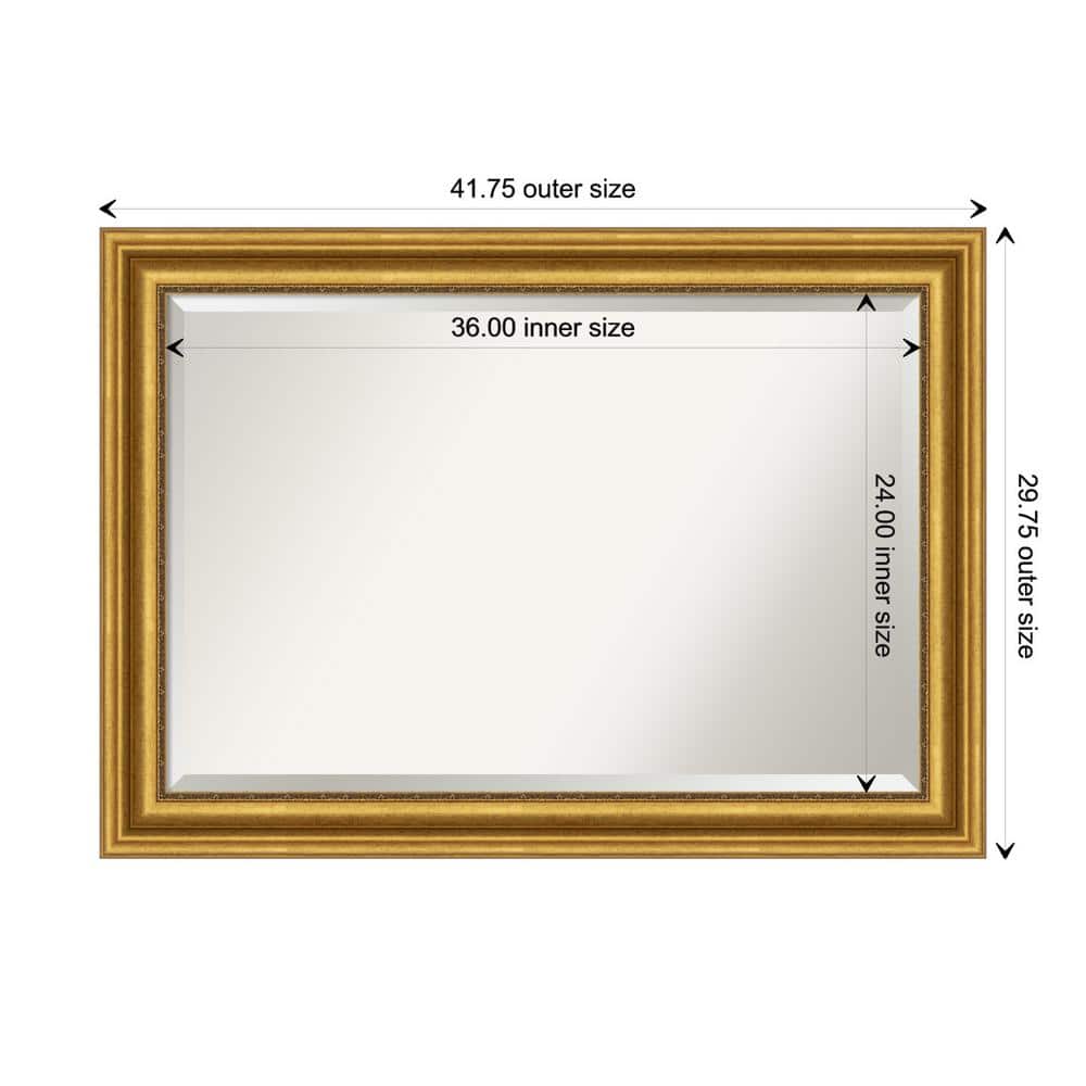 Parlor Gold 41.75" Rectangular Wall-Mounted Bathroom Mirror