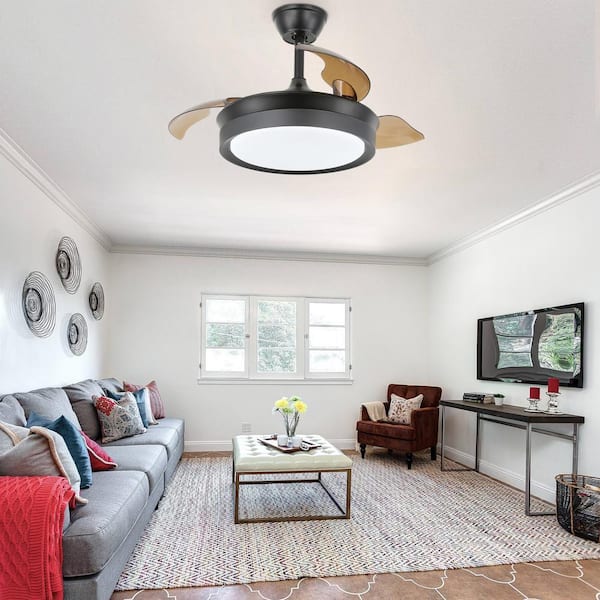 Dawn Whisper 36 Inch Retractable Ceiling Fan with Lights and Remote Control Modern Ceiling Fan with Dawn Whisper 36 Inch Retractable Ceiling Fan with Lights and