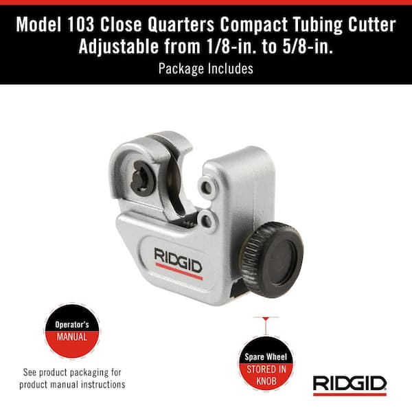 RIDGID 1/8 in. to 5/8 in. 103 Close Quarters Copper, Aluminum 