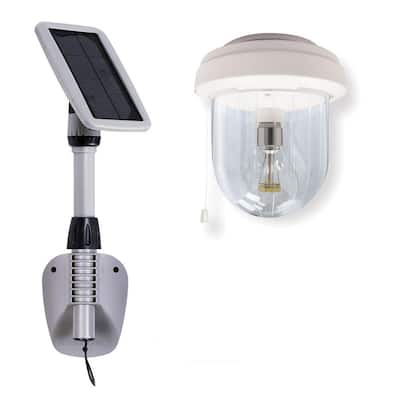 Light My Shed IV Solar Shed Light Clear Outdoor Integrated LED Area Light with GS Solar LED Light Bulb