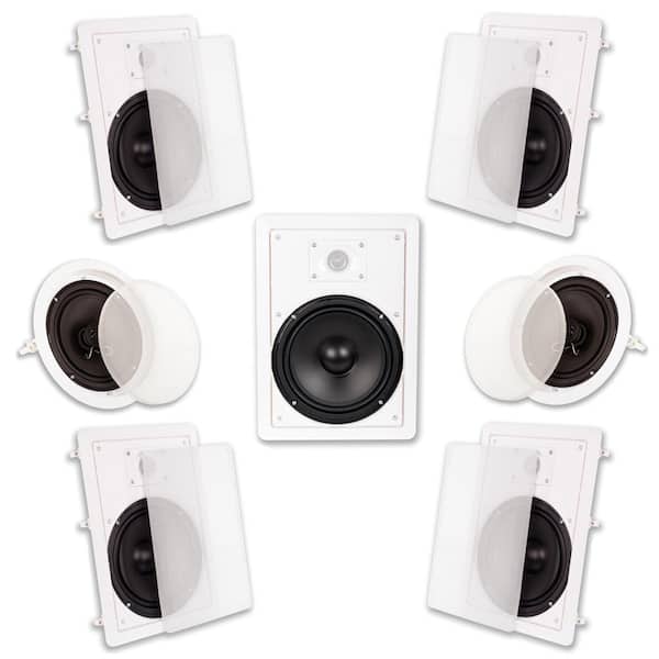 Acoustic Audio by Goldwood In Wall/Ceiling 2100-Watt 8 in. Home Theater 7 Speaker System