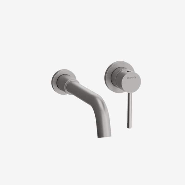 ANGELSEY Single Handle Wall-Mount Bathroom Sink Faucet Trim with Pop-Up Drain in Brushed Nickel