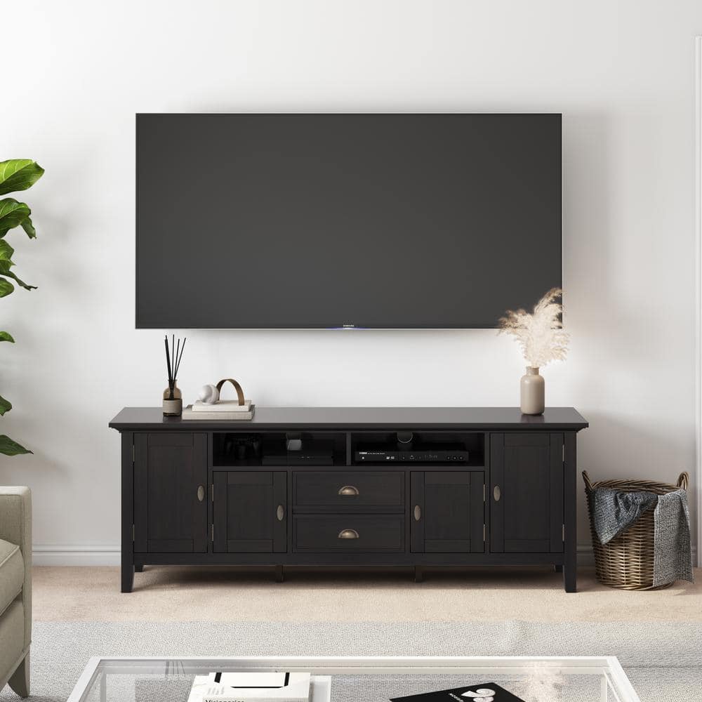 Redmond Hickory Brown Solid Wood 72" Extra Wide TV Media Stand