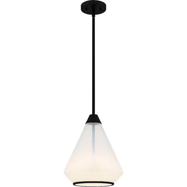 Quoizel Haze 1-Light Matte Black Mini Pendant Light