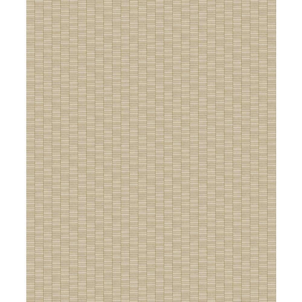 Seabrook Designs Metallic Gold and Parchment Deco Spliced Stripe Paper ...
