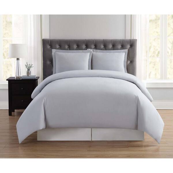 Everyday 4-Piece Silver Grey Microfiber King Removable Cover Comforter Set