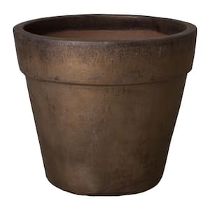 28 in. Dia Metallic Ceramic Round Flower Pot Planter