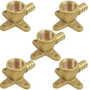 3/4 in. x 3/4 in. Brass PEX Barb x Female Pipe Thread 90-Degree Drop Ear Elbow Pipe Fitting (5-Pack)