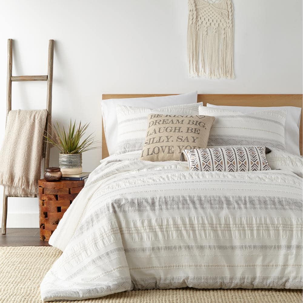 King Taupe Cotton Duvet Set with Polyfill