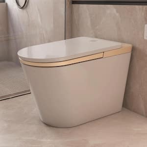 L-Z Elongated Smart Toilet 1.34 GPF in Gold Seat with Auto Open/Close, Auto Flush, Heated Seat and Foot Sensor