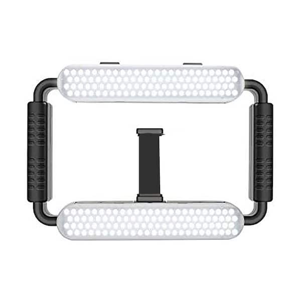 11.61 in. White Ring Light with 5600K Dimmable LED Bluetooth Grip Stabilizer for Smartphone Makeup Video