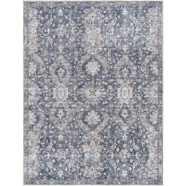 Artistic Weavers Vinny Blue Medallion 7 ft. x 9 ft. Machine-Washable Indoor Area Rug