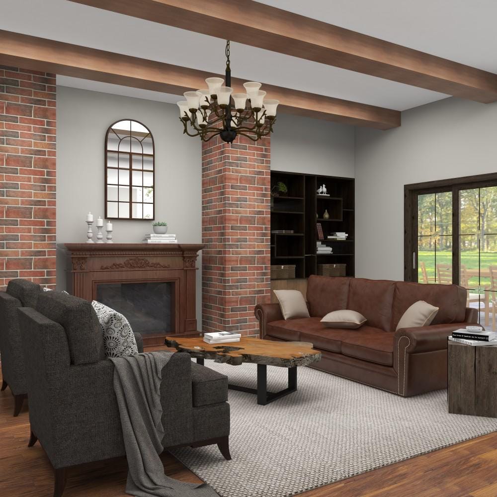 Espresso Brown Arched Windowpane Wall Mirror 24" x 48"