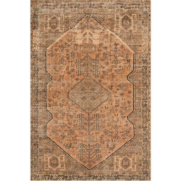 Daphine Medallion Washable Area Brown 8 ft. x 10 ft. Indoor Area Rug