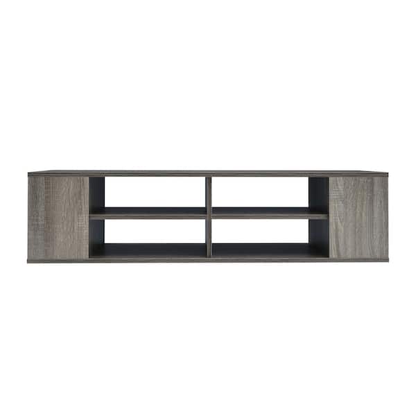 Unbranded 47 in. Walnut TV Stand for Fits TV' up to 50 in. Component Shelf with Height Adjustable
