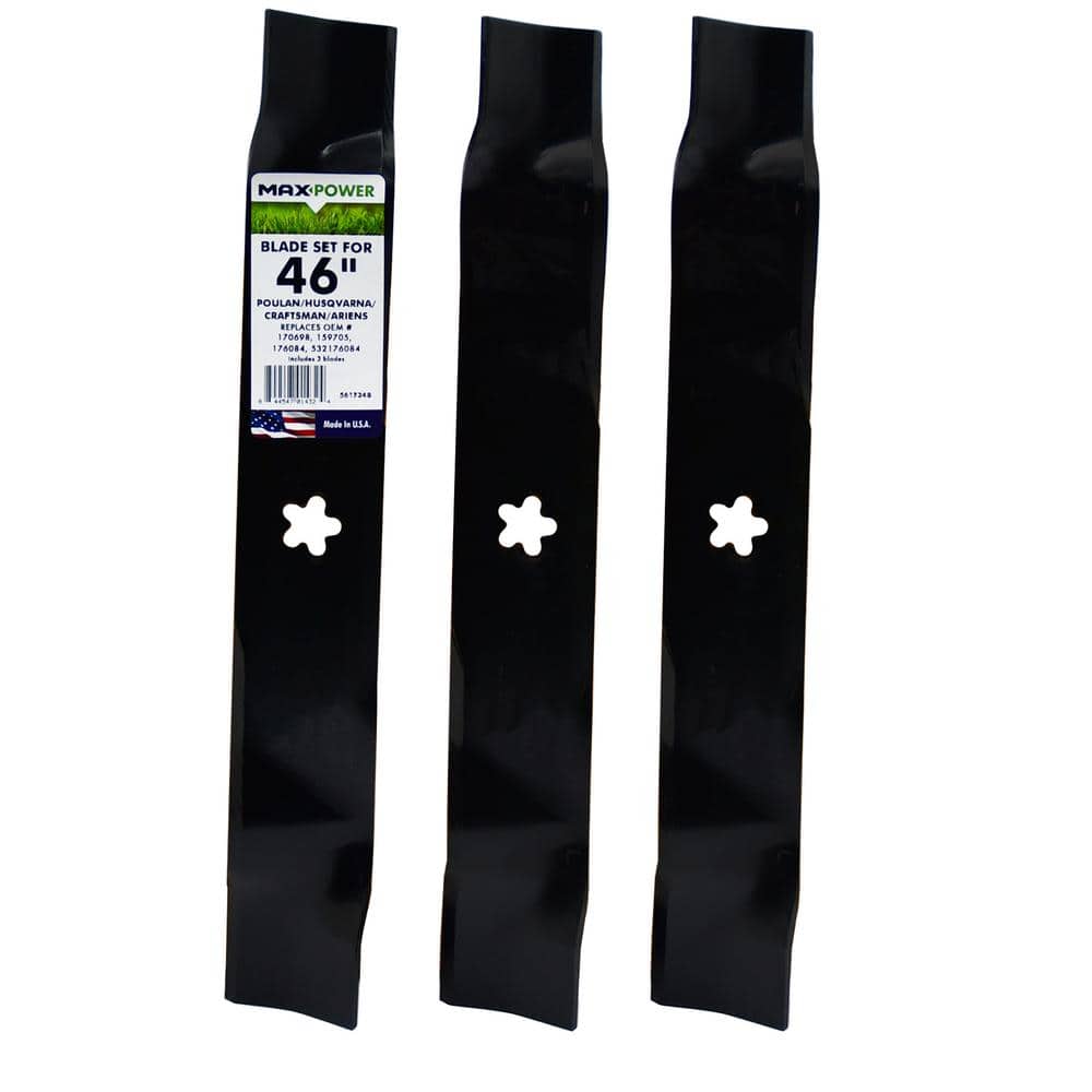 3 Blade Set for Many 46 in. Cut Craftsman, Husqvarna, Poulan Mowers Replaces OEM # 170698 price history on PriceWatchPro