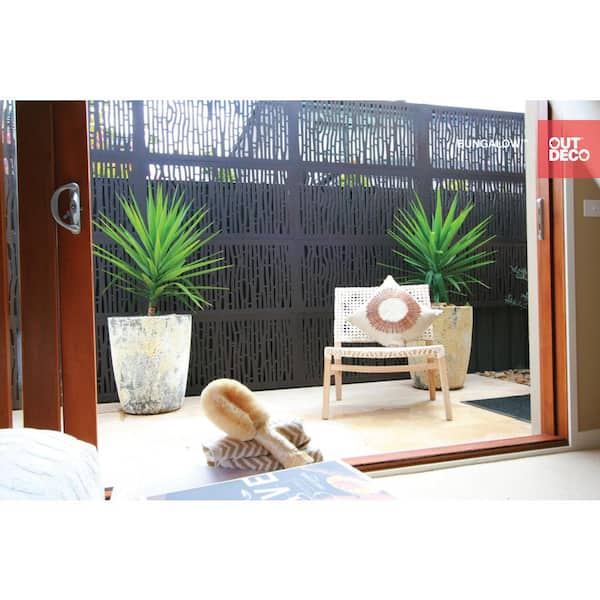 OUTDECO 5/16 in. x 24 in. x 48 in. Bungalow Modular Hardwood Composite Decorative Fence Panel
