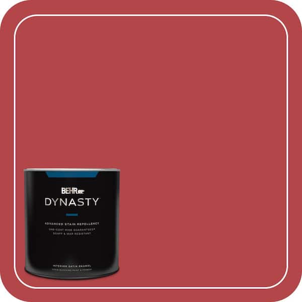 BEHR DYNASTY 1 qt. Home Decorators #HDC-SM14-10 Intrigue Red Satin Enamel Interior Stain-Blocking Paint & Primer