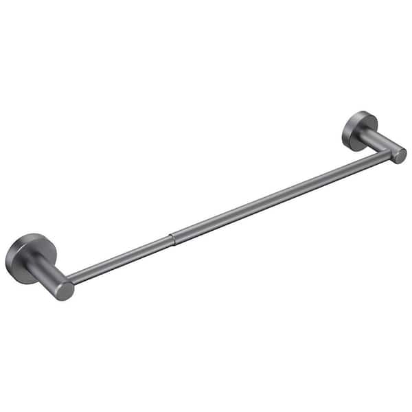 Unbranded 16-27 in. Adjustable Expandable Towel Bar for Bathroom Kitchen Thicken Space Aluminum Wall Mount Gun Grey