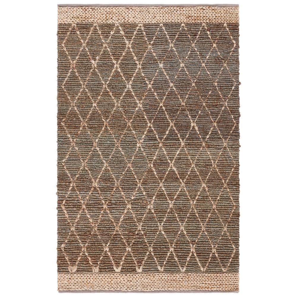 Natural Fiber Beige/Gray 6 ft. x 9 ft. Border Multi-Diamond Area Rug price history on PriceWatchPro