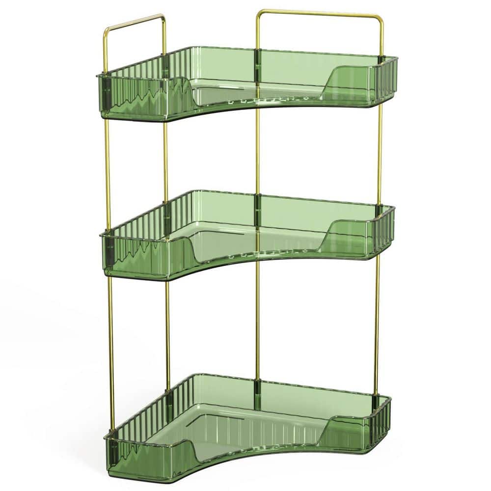 Corner Bathroom Makeup Countertop Organizer, Storage Organizers for Vanity, Bathroom, Cosmetic, Kitchen in Green price history on PriceWatchPro