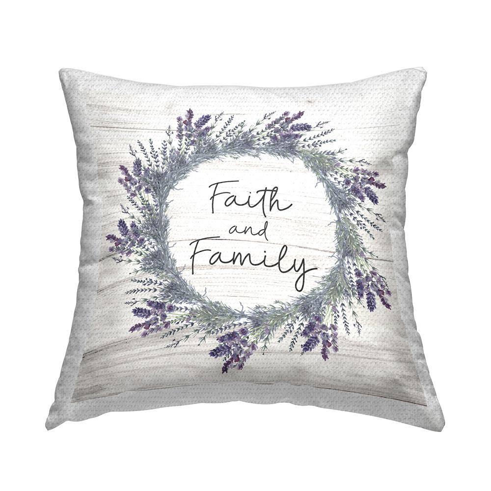 Faith and Family Country Lavender Wreath Purple Square Outdoor Throw Pillow price history on PriceWatchPro