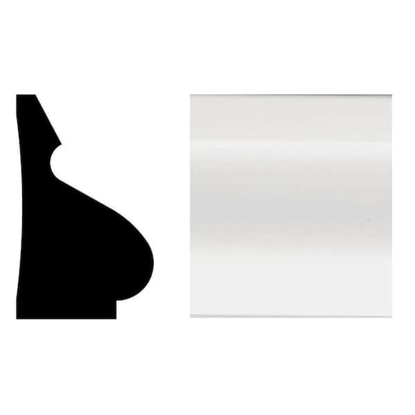 Royal Mouldings WM 164 11/16 in. x 1-1/8 in. x 144 in. Vinyl Baseboard Cap Moulding