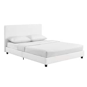 Celia White Faux Leather Upholstered Queen Size Bed