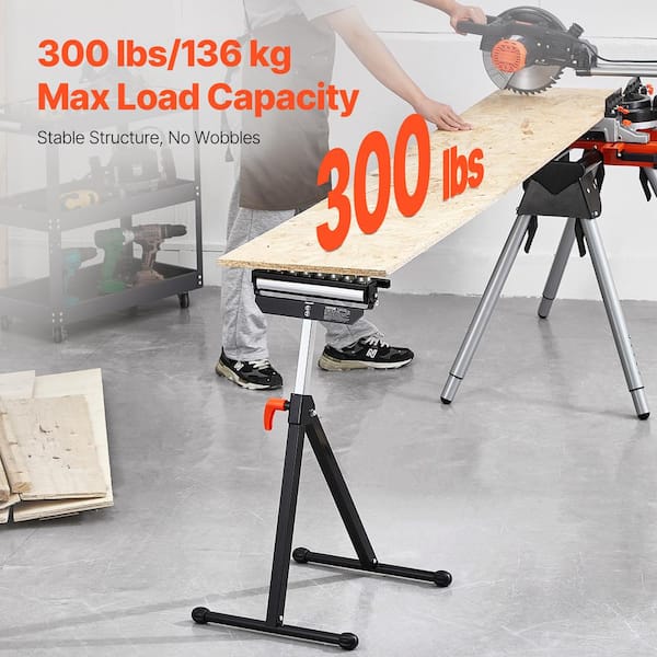 Roller Stand 300 lbs. Load Capacity 27.4 in. x 16.93 in. Adjustable Height Folding Rolling Roller Stands