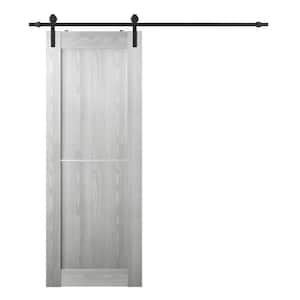 Vona 07 1H 28 in. x 80 in. Ribeira Ash Finished Composite Core Wood Sliding Barn Door with Hardware Kit