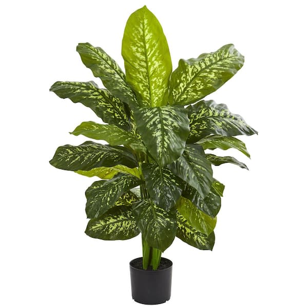 Nearly Natural Indoor 42 in. Artificial Dieffenbachia Real Touch Plant in Nursery Pot