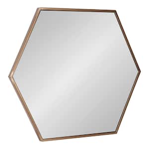 McNeer 26 in. x 22 in. Classic Hexagon Framed Bronze Wall Mirror