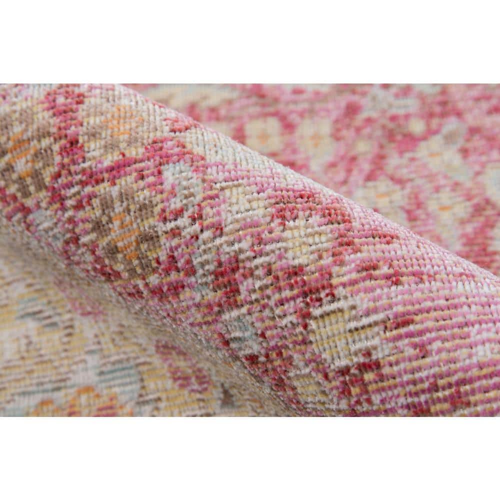 Serenity Pink Flat Woven Synthetic 4' x 6' Area Rug