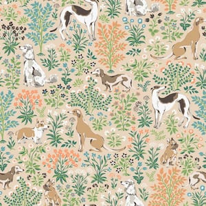 Beige Must Love Dogs Peel and Stick Wallpaper Sample