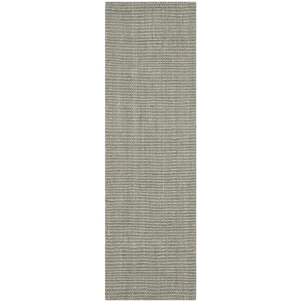 SAFAVIEH Natural Fiber Gray 2 ft. x 11 ft. Solid Runner Rug