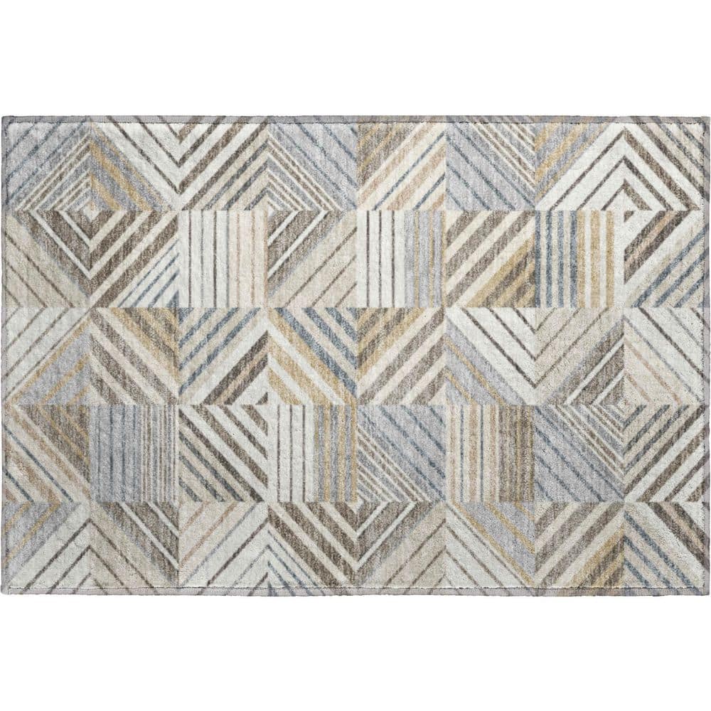 Mayfield Premium Machine Washable Abstract AMF2399 Ivory 2 ft. x 3 ft. Accent Rug price history on PriceWatchPro