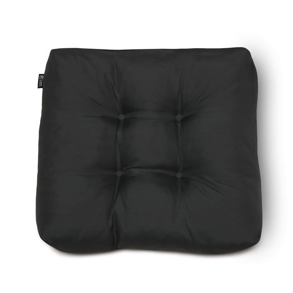 Classic 19'' Square Black Polyester Patio Seat Cushions, 2-Pack