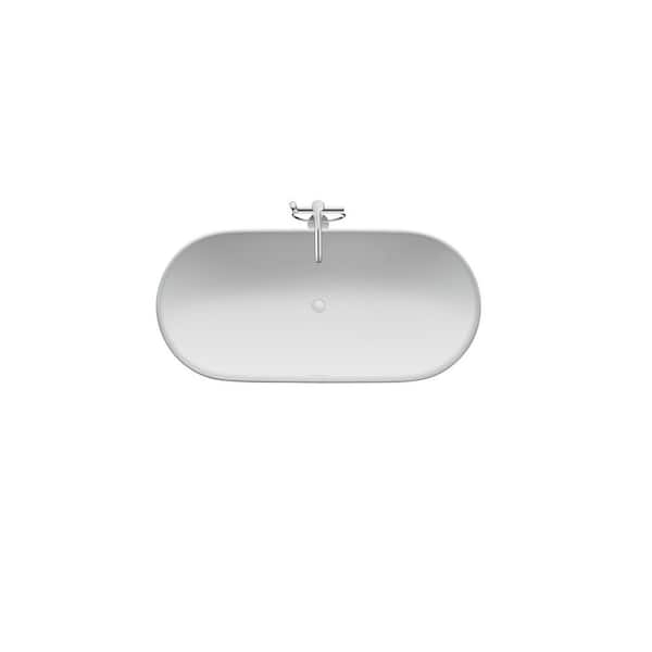 luv..63 Duravit Luv 63 in. x 29.5 in. Soaking Bathtub with Center Drain in