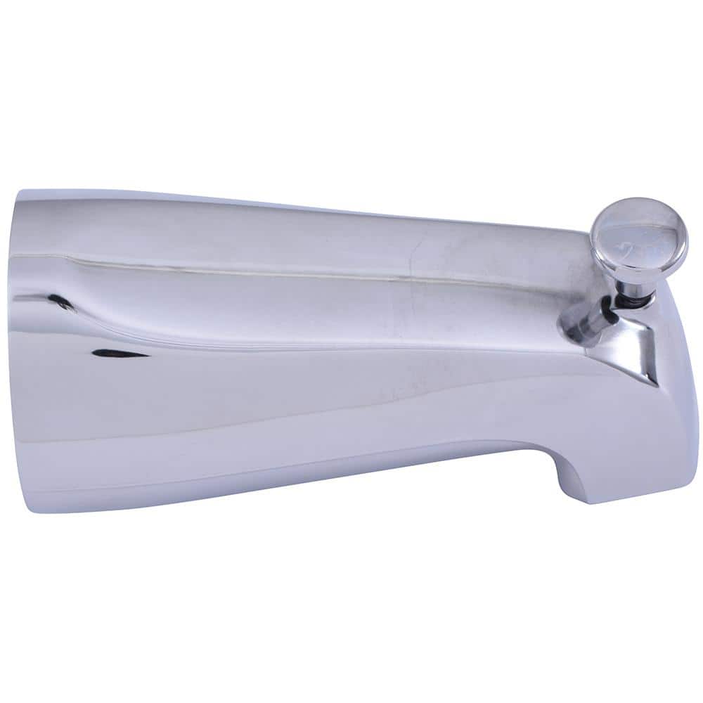 Chrome Wall-Mounted Universal Fit Bathtub Spout with Diverter