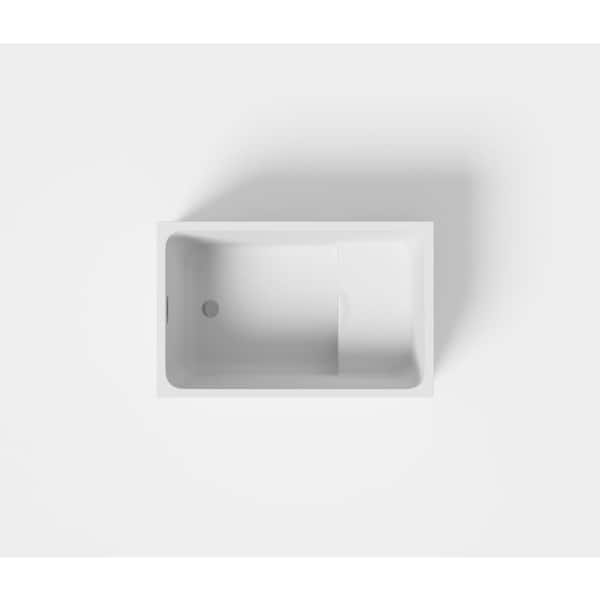 FORCLOVER 43 in. x 28 in. Acrylic Flat Bottom Soaking