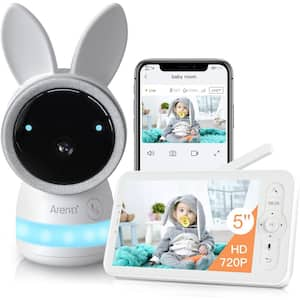 2K Ultra HD WiFi Smart Baby Monitor, 5" Color Display, Night Vision, Cry Detection, Motion Detection