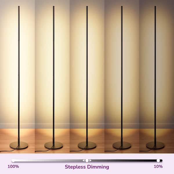 57 in. Black Dimmable LED Tripod Floor Lamp for living room with 3000K Warm White Light