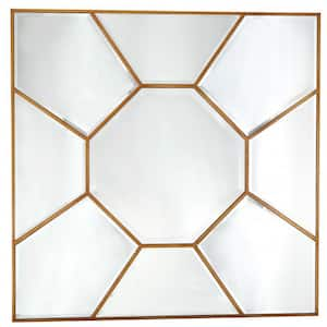 35 in. W x 35 in. H Metal Gold Decorative Mirror