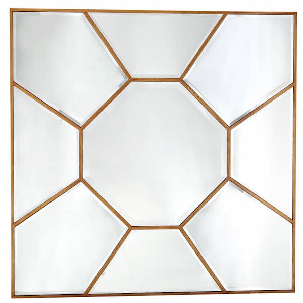 HomeRoots 35 in. W x 35 in. H Metal Gold Decorative Mirror